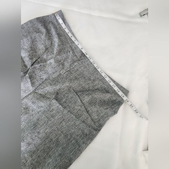 Cynthia Rowley Gray Linen Blend Crop Wide Leg Pants - Picture 8 of 12